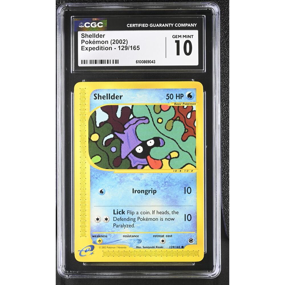 CGC 10 GEM MINT Shellder 129/165 Pokémon Expedition Non Holo Graded Card (PSA)